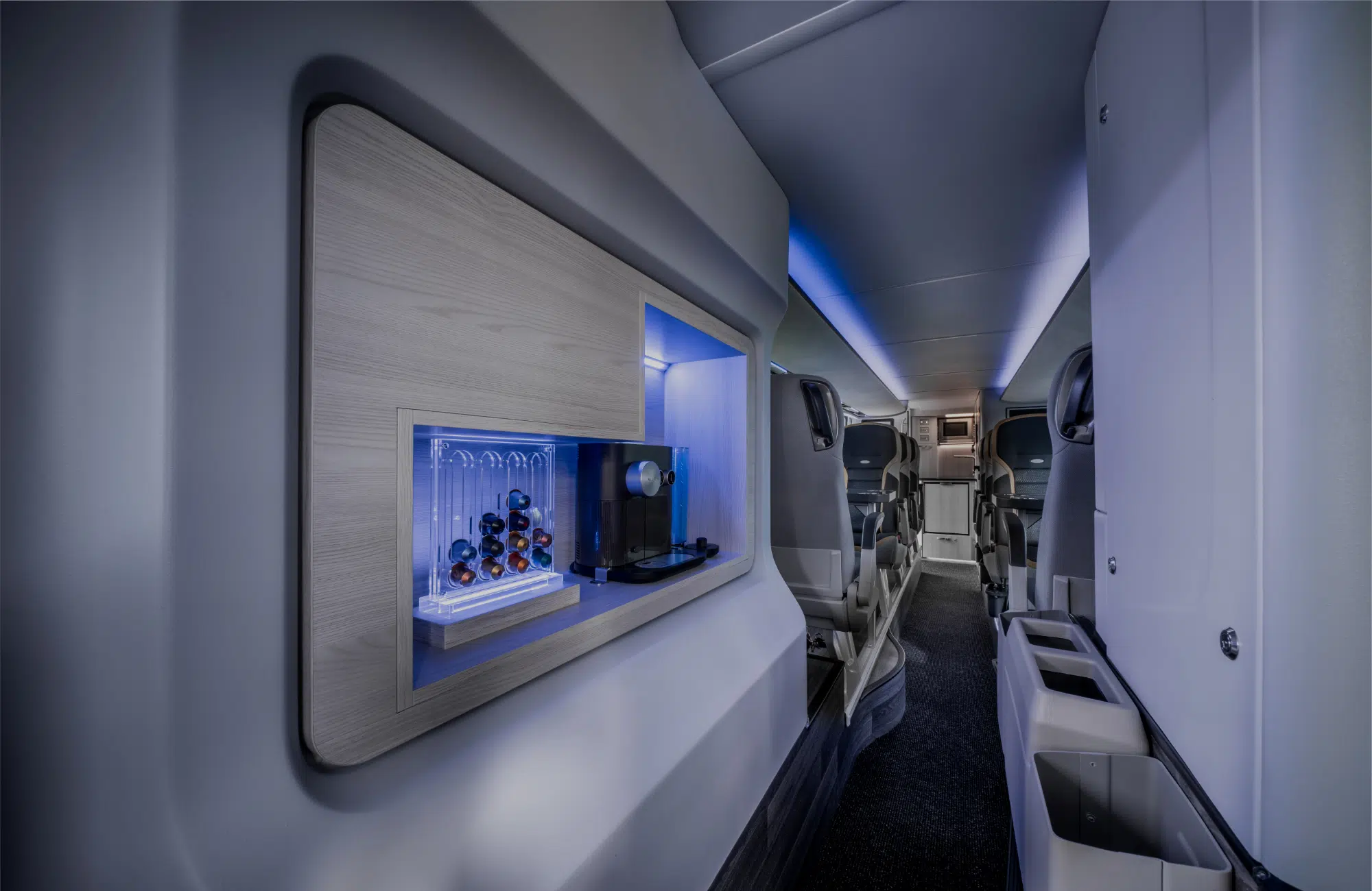 Innenraum eines Business-Reisebusses der agt